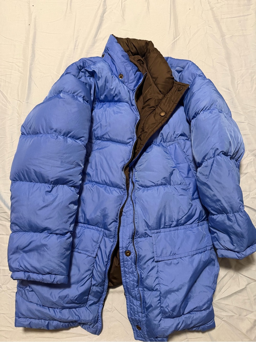 Women's Blue and Black Reversible Puffer Bomber Jacket - Lightweight Cozy